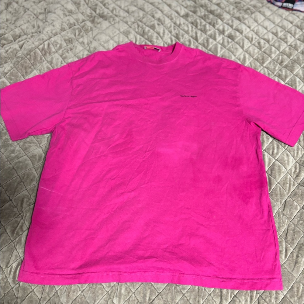 Balenciaga Bright Pink Short Sleeve Tee